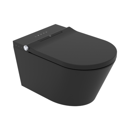 BLACK PEARL Smart Toilet – wall-hung version, black toilet with a bidet