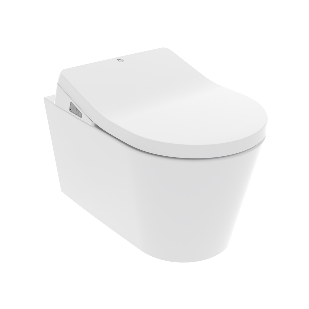 TOPAZ Smart Toilet Set with Frame and CORAL BLACK Flush Button