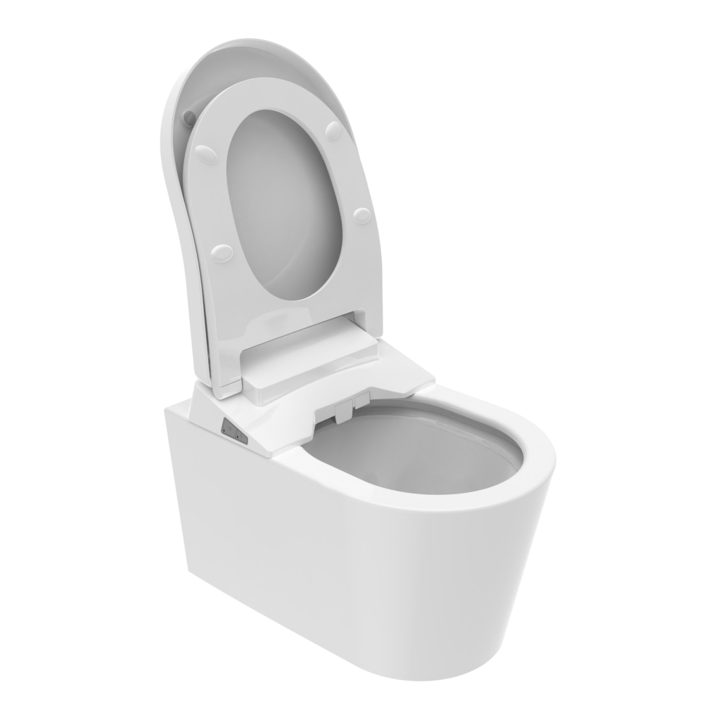 TOPAZ Smart Toilet Set with Frame and CORAL BLACK Flush Button