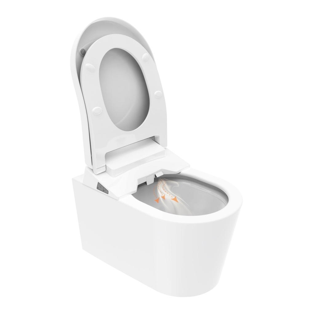 TOPAZ Smart Toilet Set with Frame and CORAL BLACK Flush Button