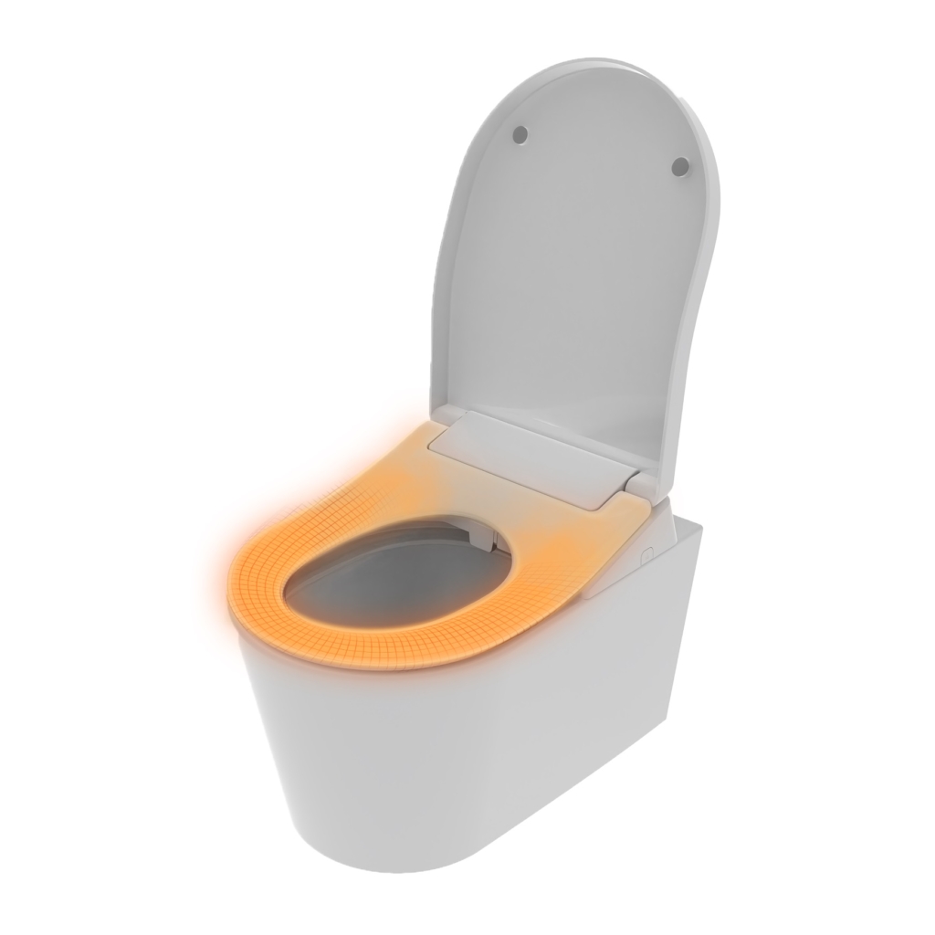 TOPAZ Smart Toilet Set with Frame and CORAL BLACK Flush Button