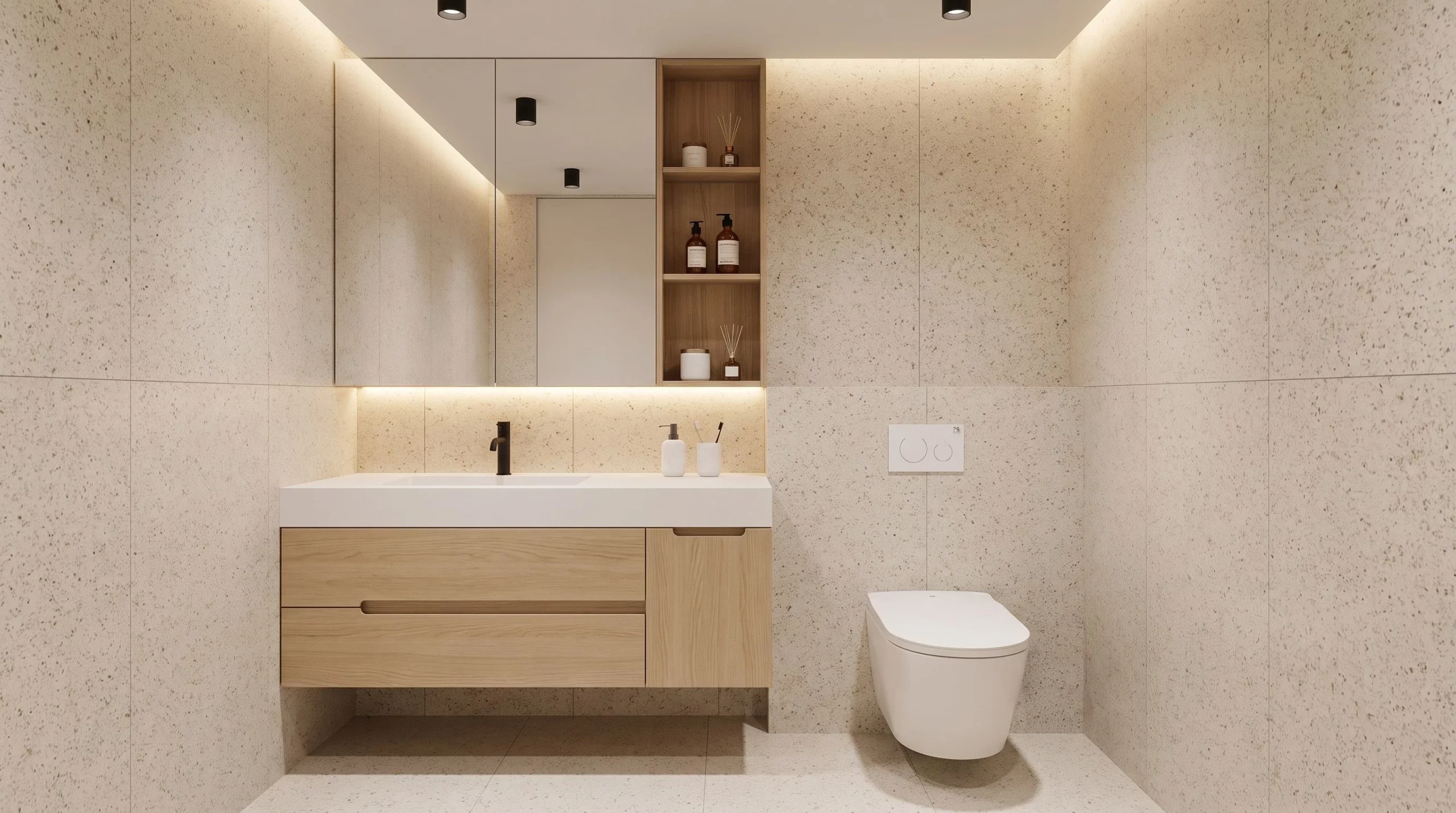EMERALD WHITE Smart Toilet Set with Frame and CORAL WHITE Flush Button