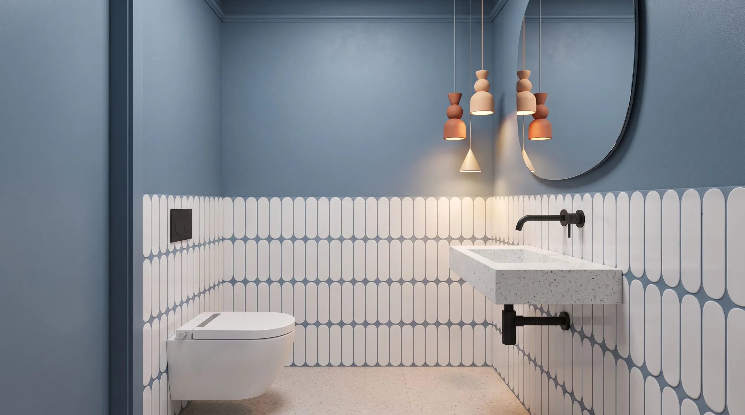 ROYAL Smart Toilet Set with Frame and CORAL BLACK Flush Button