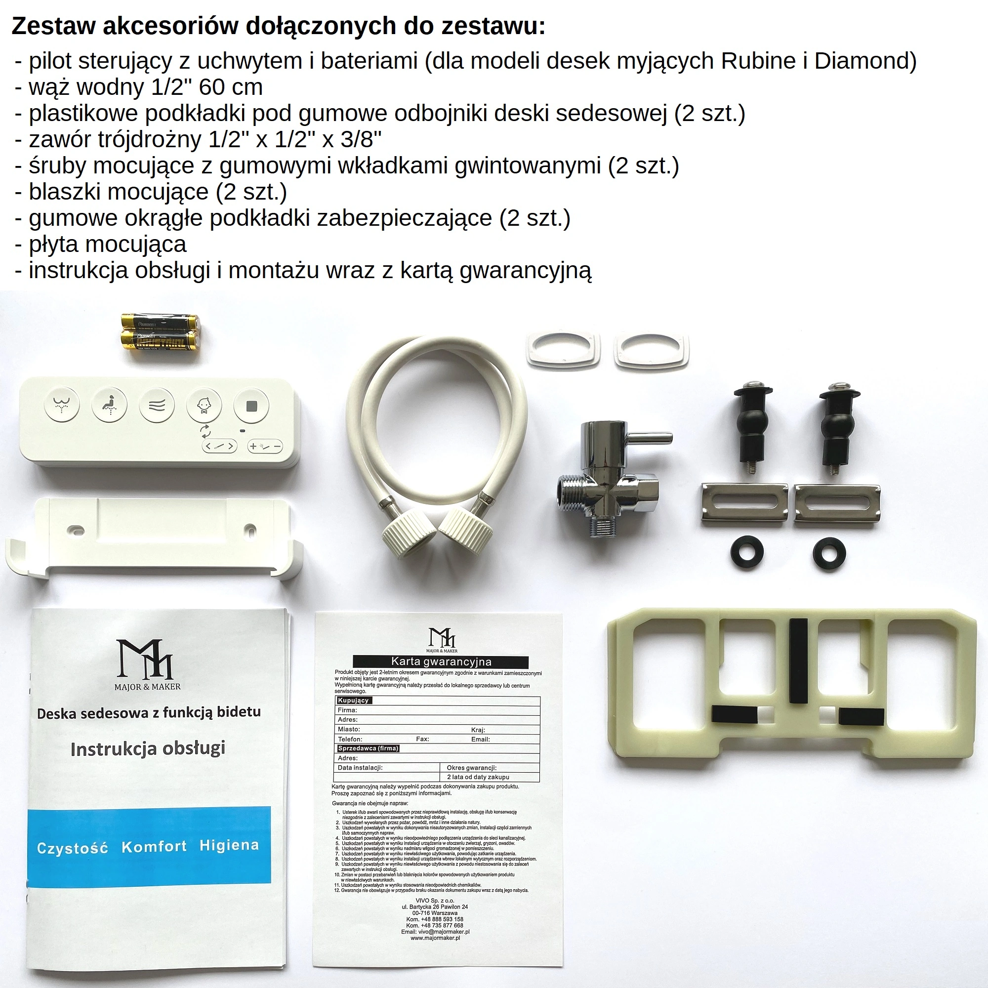 Akcesoria montażowe do desek myjących Major&Maker